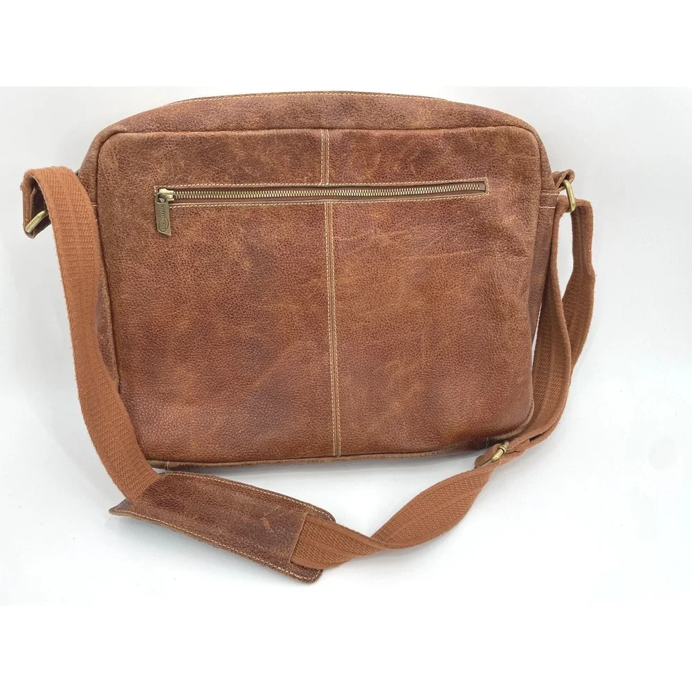 AmeriLeather Messenger Bag Mens Large Brown Leather Crossbody Satchel Vintage